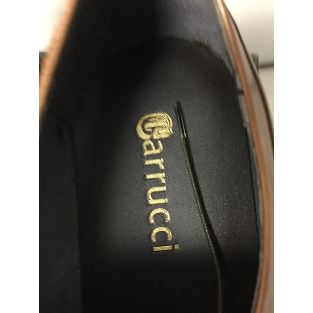 Carrucci KS099-721 Men's Sz 11 Leather Cap Toe Oxfords Dress Shoes Whisky NWB